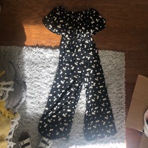 Floral off the shoulder romper